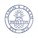 Personalized Steel Circle Pineapple Monogram Name and Date Wall Sign (15 Colors & 5 Sizes) - Image 11
