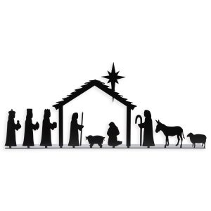 Christmas Nativity Tealight Holder Freestanding Holiday Decor (2 Sizes & 9 Colors)
