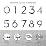 Steel Modern Floating House Address Numbers 0-9 (7 Sizes & 15 Colors)