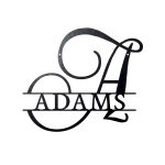 Personalized Steel Elegant Font Split Letter Monogram Wall Sign (6 Sizes & 14 Colors) - Image 4