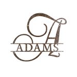 Personalized Steel Elegant Font Split Letter Monogram Wall Sign (6 Sizes & 14 Colors) - Image 6