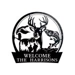 Custom Steel Great Outdoors Welcome Name Two-Line Wall Sign (6 Sizes & 16 Colors) - Image 4