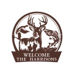 Custom Steel Great Outdoors Welcome Name Two-Line Wall Sign (6 Sizes & 16 Colors)