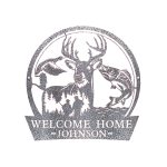 Custom Steel Great Outdoors Welcome Name Two-Line Wall Sign (6 Sizes & 16 Colors) - Image 11