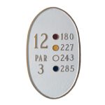Custom Classic Oval Tee Marker Plaque (Holds up to 5 Yardages)