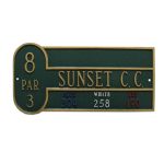 Custom Basic Two-Line Tee Marker Plaque (Holds up to 3 Yardages)
