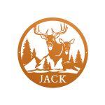 Custom Steel Circle Buck & Doe One-Line Name Wall Sign (5 Sizes & 16 Colors) - Image 8