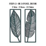 Steel Fern Leaves 2- or 3-Panel Decor Wall Sign (2 Sets, 3 Sizes & 14 Colors)