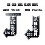Steel Arrow Cold Beer Wall Decor Signs - (Custom or Stock, 14 Colors)