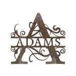 Personalized Steel Royale Font Split Letter Monogram Wall Sign (8 Sizes & 14 Colors) - Image 9