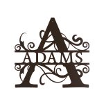 Personalized Steel Royale Font Split Letter Monogram Wall Sign (8 Sizes & 14 Colors) - Image 12