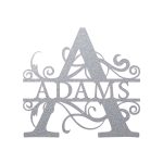 Personalized Steel Royale Font Split Letter Monogram Wall Sign (8 Sizes & 14 Colors) - Image 14