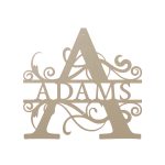 Personalized Steel Royale Font Split Letter Monogram Wall Sign (8 Sizes & 14 Colors) - Image 16