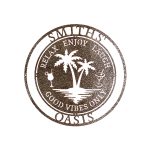 Custom Steel Circle Beach Oasis Family Name Sign (5 Sizes & 17 Colors) - Image 9