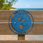 Custom Steel Circle Beach Oasis Family Name Sign (5 Sizes & 17 Colors) - Image 3