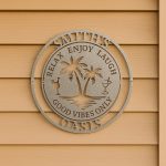 Custom Steel Circle Beach Oasis Family Name Sign (5 Sizes & 17 Colors) - Image 4