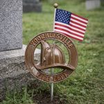 Cast Aluminum Firefighter Grave Markers with Stakes (3 Ornament Types & 7 Colors) - Image 4