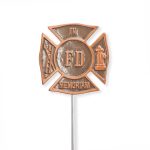 Cast Aluminum Firefighter Grave Markers with Stakes (3 Ornament Types & 7 Colors) - Image 11