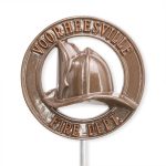 Cast Aluminum Firefighter Grave Markers with Stakes (3 Ornament Types & 7 Colors)