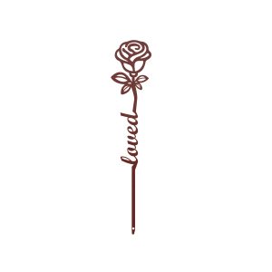 Custom Steel Forever Rose Memorial Grave Markers (4 Sizes & 16 Colors)