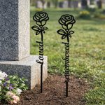 Custom Steel Forever Rose Memorial Grave Markers (2 Sizes & 16 Colors) - Image 2