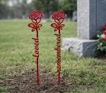 Custom Steel Forever Rose Memorial Grave Markers (2 Sizes & 16 Colors) - Image 4