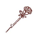 Custom Steel 12" & Up Forever Rose Name Wall Sign (5 Sizes & 16 Colors) - Image 8