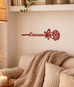 Custom Steel 12" & Up Forever Rose Name Wall Sign (5 Sizes & 16 Colors) - Image 2