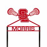Personalized Steel Spring Lake School Lacrosse One-Plate Yard Signs with Stakes