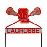 Steel Spring Lake School Lacrosse Red/Gray Two-Plate Yard Sign with Stakes