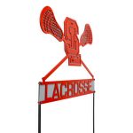 Personalized Steel Spring Lake School Lacrosse Red/Gray Two-Plate Yard Signs with Stakes