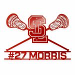 Personalized Steel Spring Lake School Lacrosse Wall Key Holder Plaques