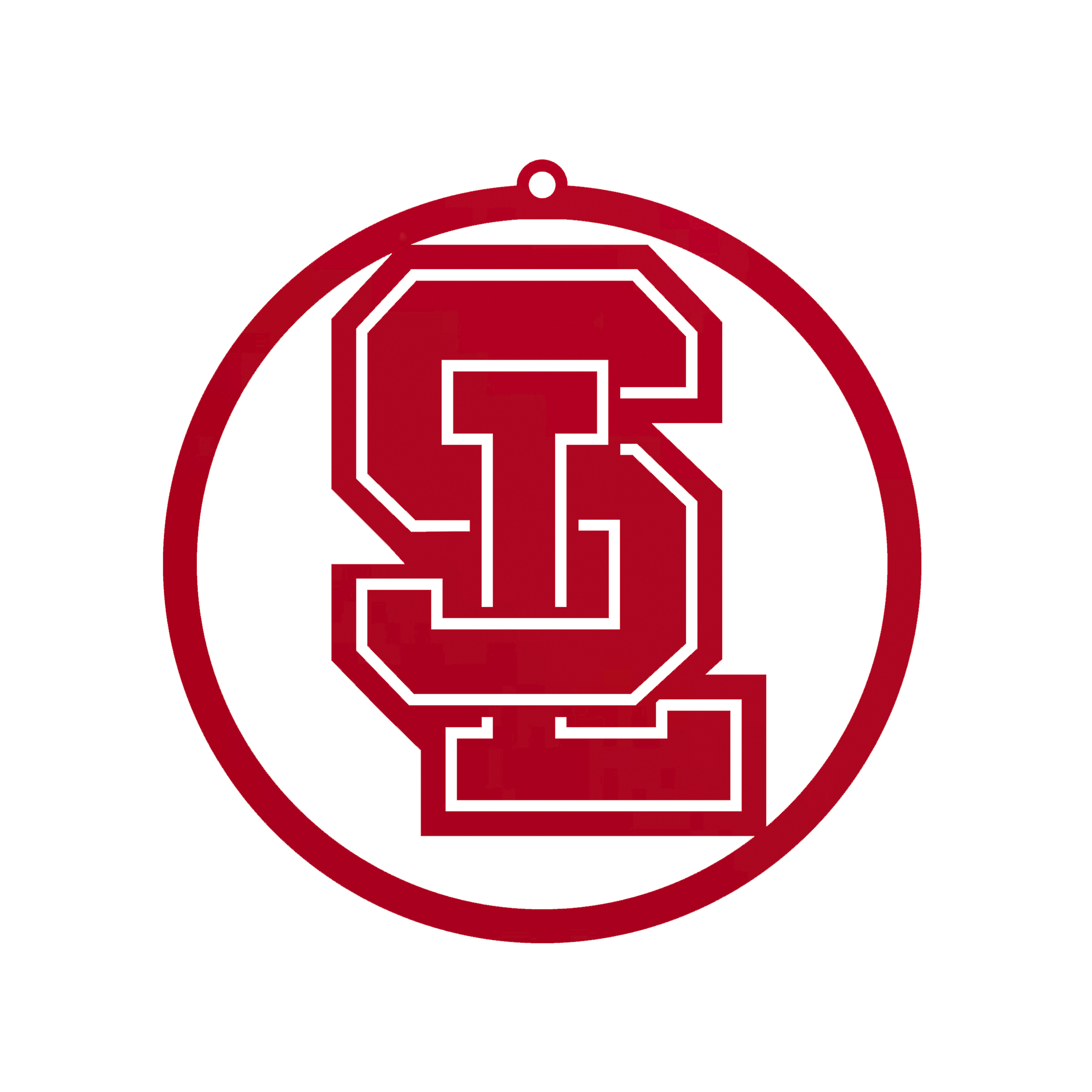 SL.ornament.H.CR Steel Spring Lake School Spirit Logo Monogram Ornaments – Christmas Hanging Decor (2 Sizes) - Image 1